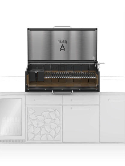Flamery Large Asado Argentinian BBQ with Full Grill + Firebox