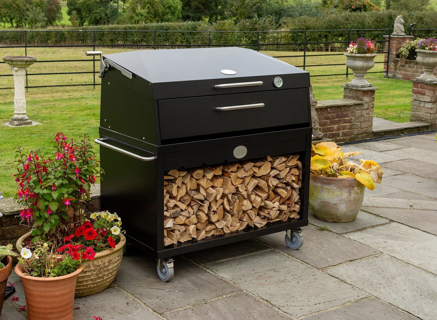 Flamery Large Asado BBQ with Split Grill and Firebox
